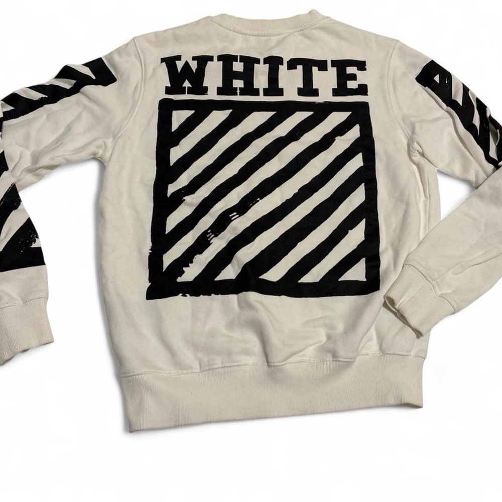Off-White Black and White Graphic Crewneck Sweater